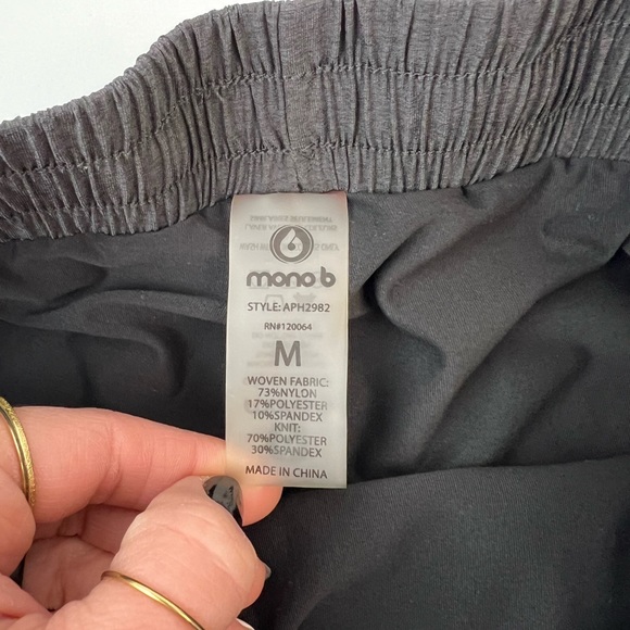 Mono B Athletic Shorts w/Built In Bike Shorts, Medium - Picture 4 of 7